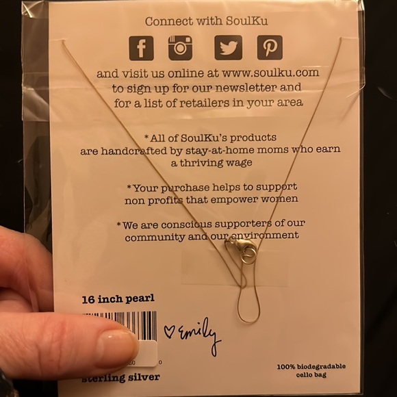 Pearl 16” Sterling Necklace SoulKu - Picture 3 of 4